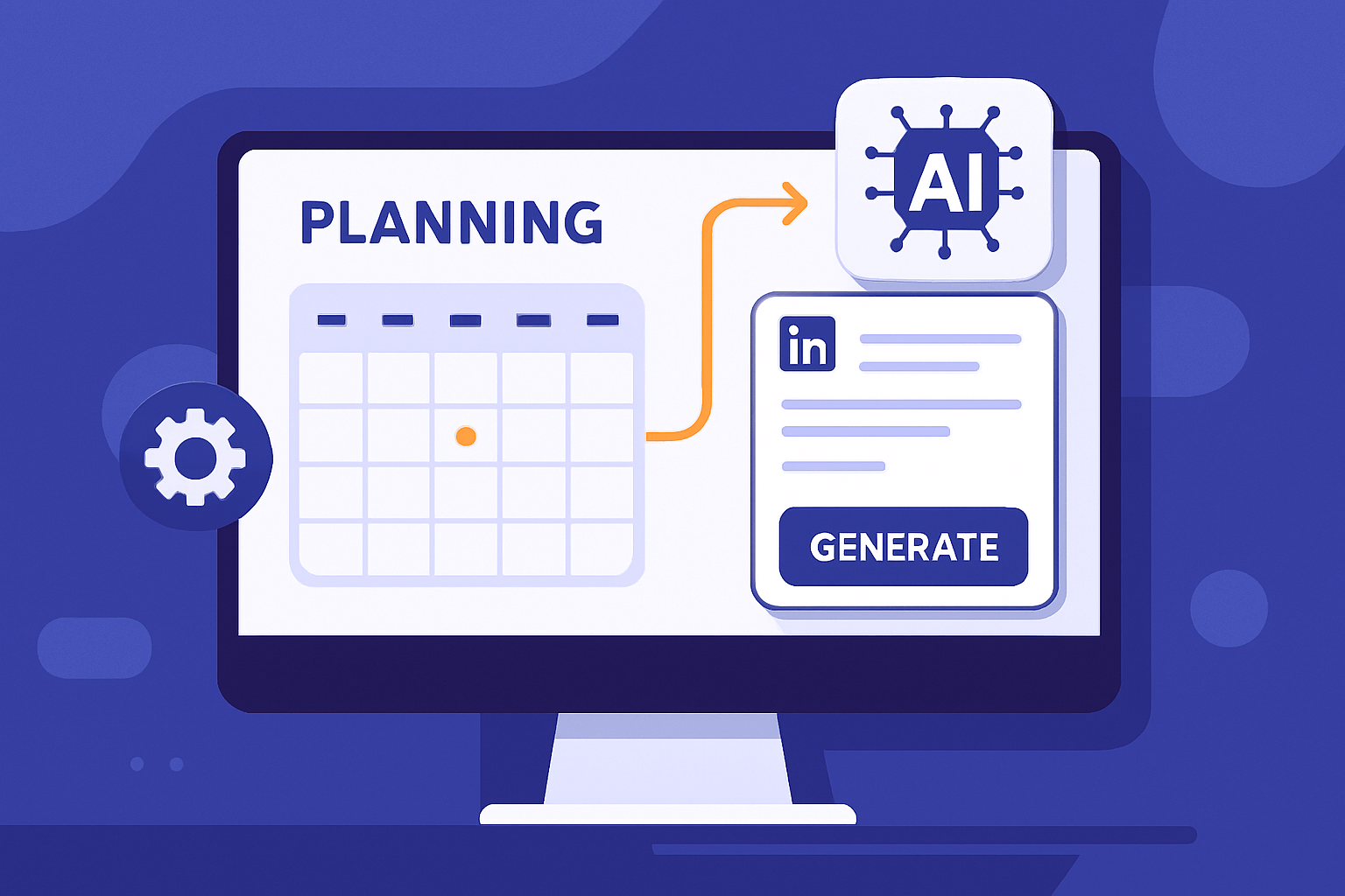 Tableau de bord d’automatisation pour publier sur LinkedIn avec IA