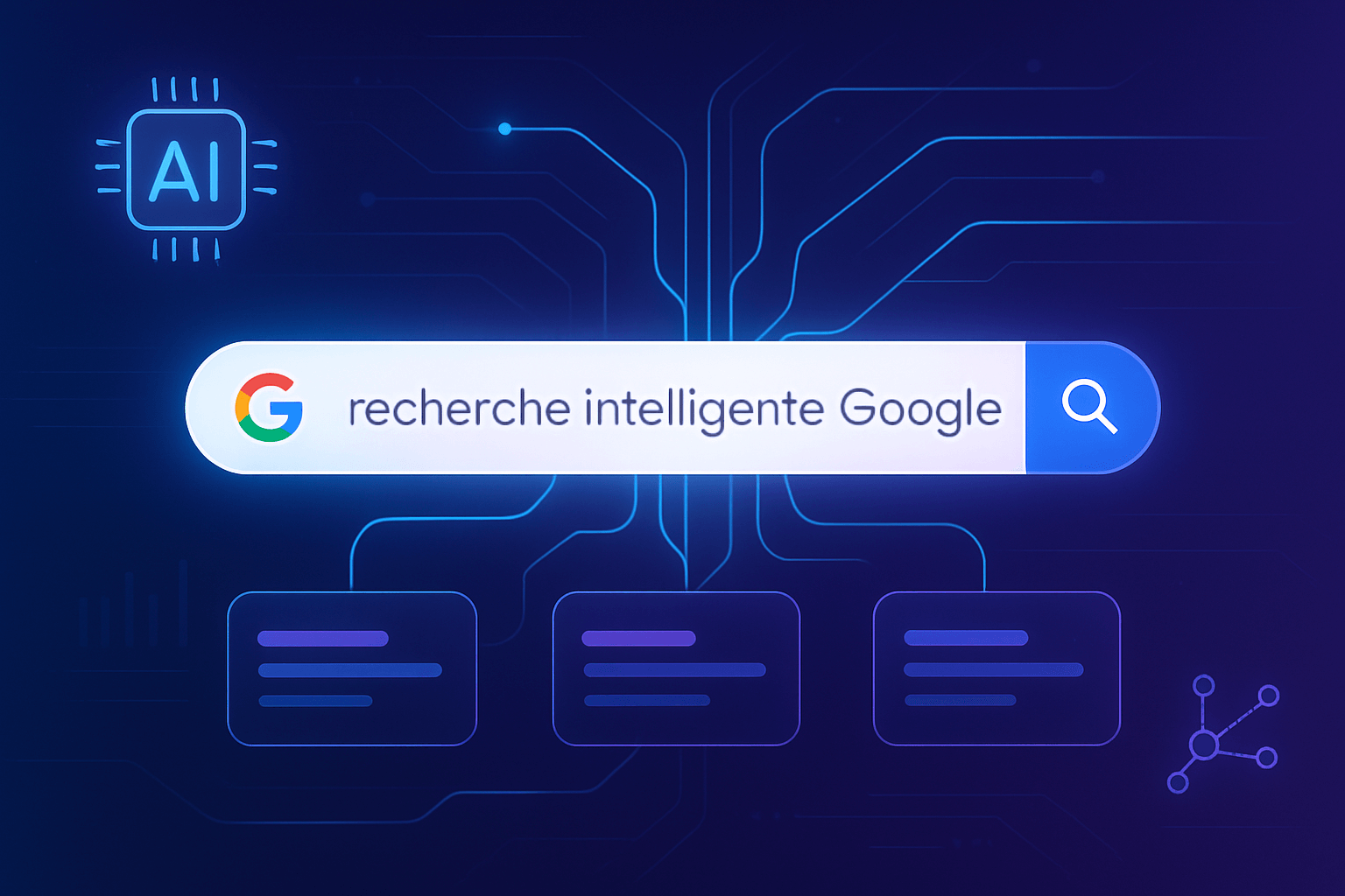 Illustration de la recherche intelligente Google intégrant l’IA et Gemini