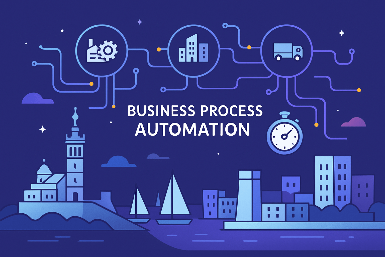 Agence automatisation à Marseille : skyline et circuits tech