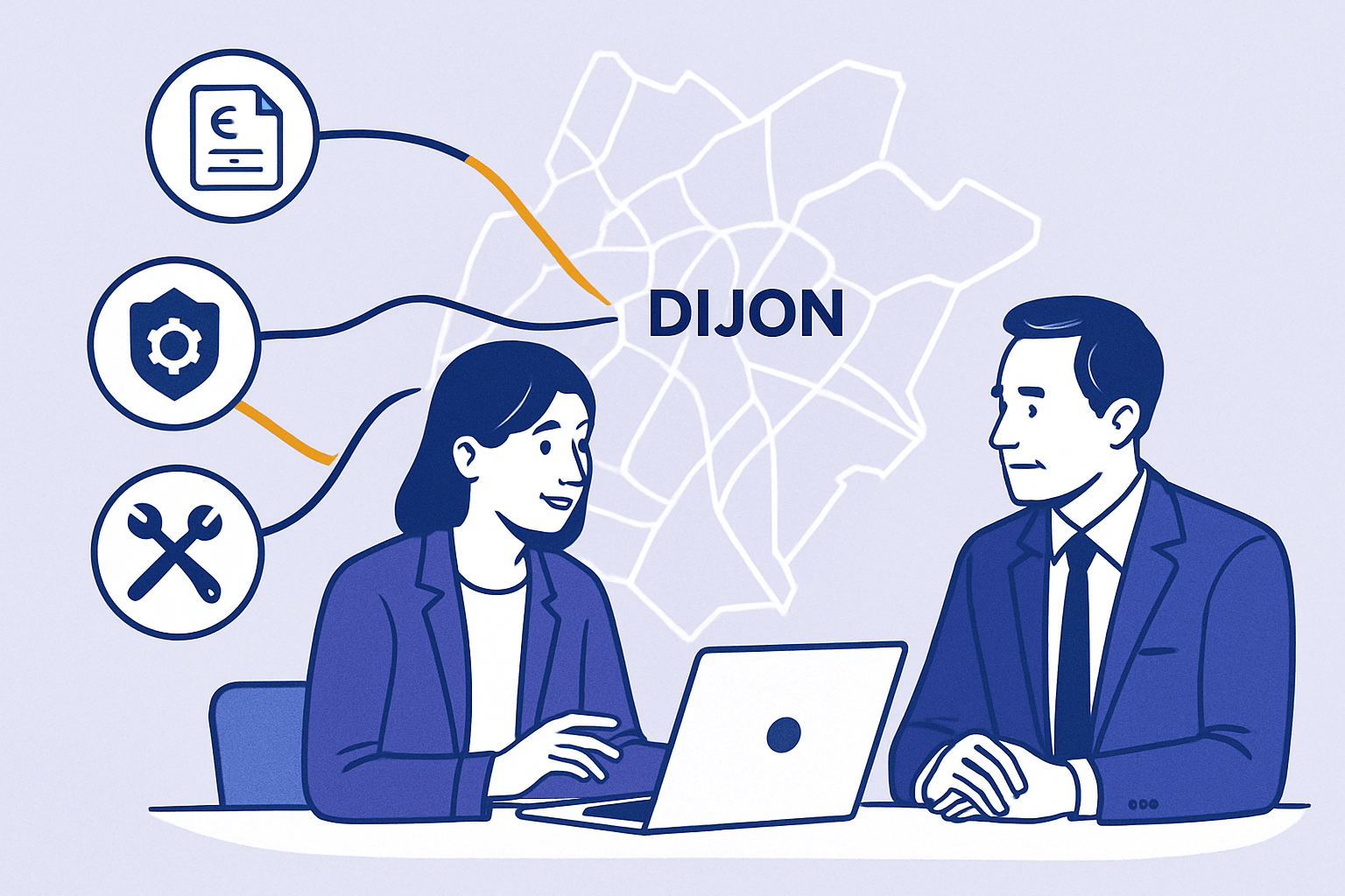 Graphique montrant une agence automatisation à Dijon optimisant les processus d'une PME