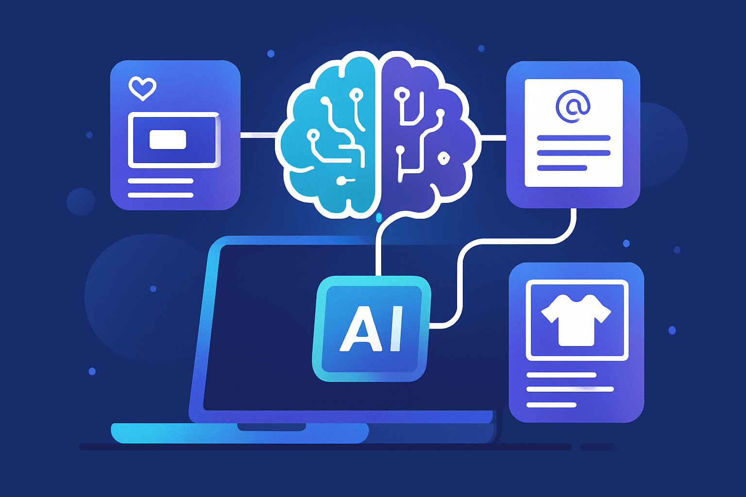 Illustration de la génération automatique de contenu marketing avec IA