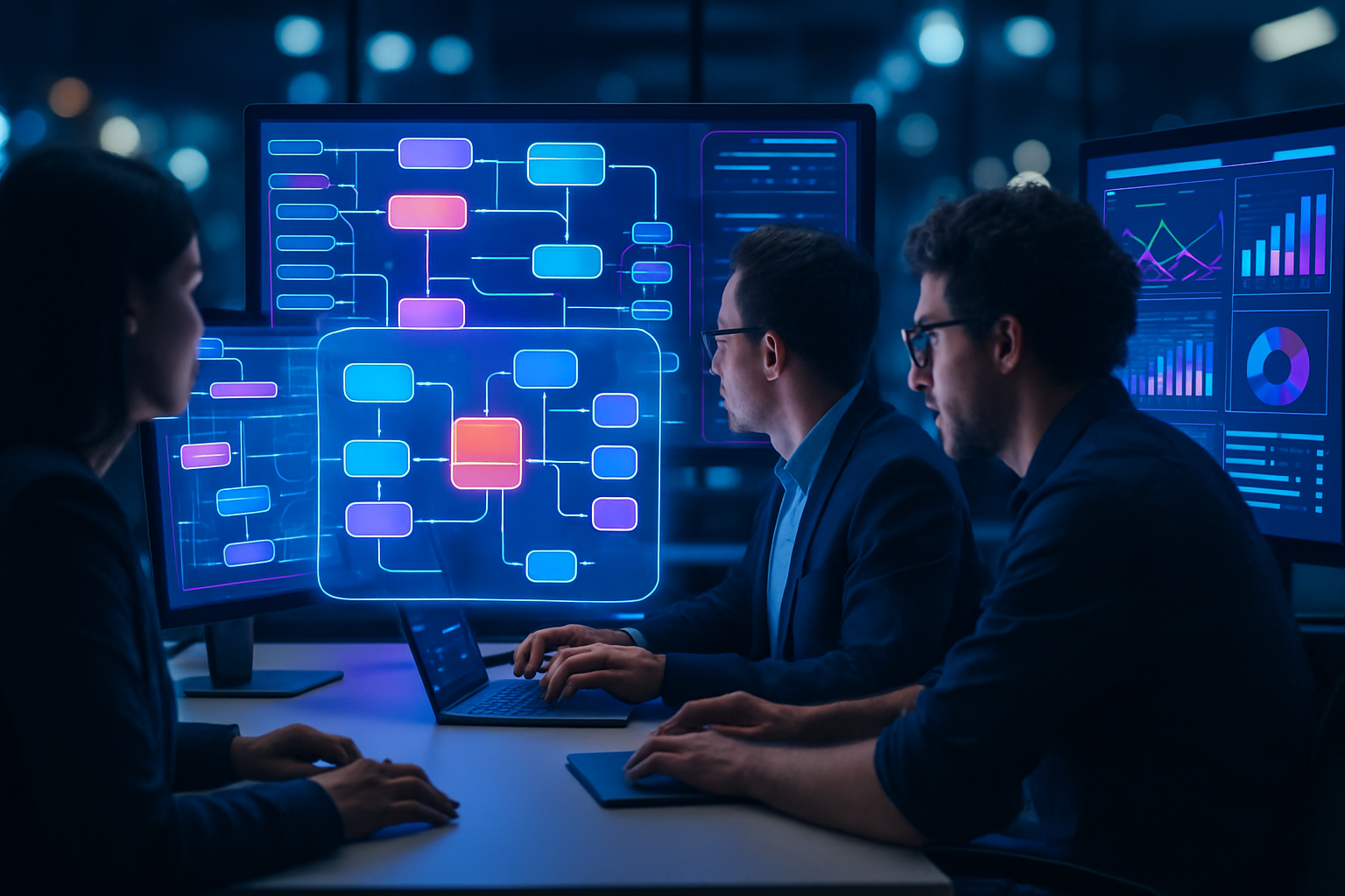 Agence automatisation workflow : espace de travail tech optimisé pour l'intégration de workflows automatisés