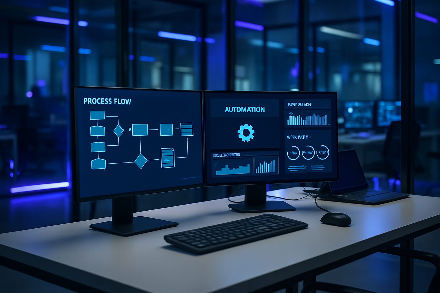 Expert automatisation entreprise travaillant sur un système d'automatisation avancé